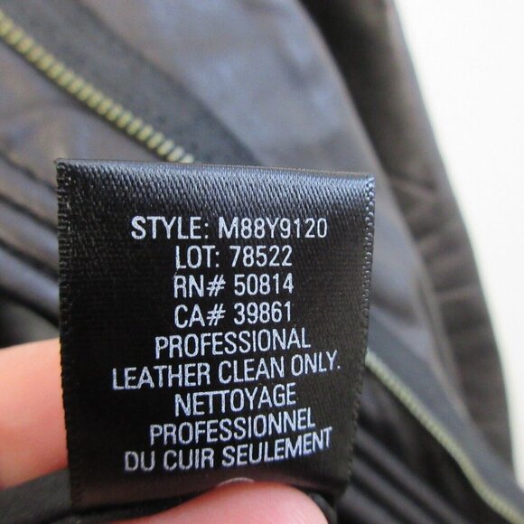 Tahari Leather Wrap Jacket Women M Black Moto Asymmetrical Biker Grunge 844 - Picture 6 of 16